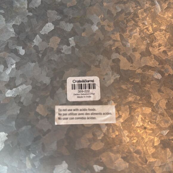 Crate & Barrel decker 6 galvanized chargers all have factory drilled ho… - Picture 4 of 5